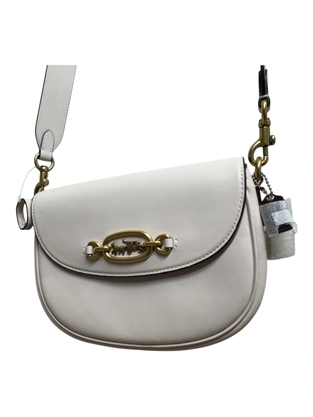 Coach Harley Crossbody Bag CM705 Glovetanned Leather Brass/Chalk NWT